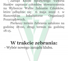 Wyborcze Walne Zebranie Członków Victorii Sianów